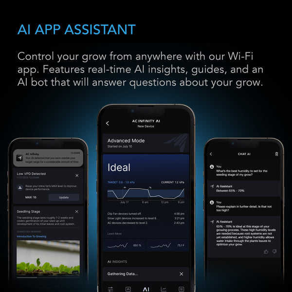 AC Infinity CONTROLLER AI+ Environmental Controller, AI-Powered Learning and Dynamic Level Adjusting for UIS and Third-Party Devices, Dual-Zone VPD, Temperature and Humidity, Bluetooth + WiFi App